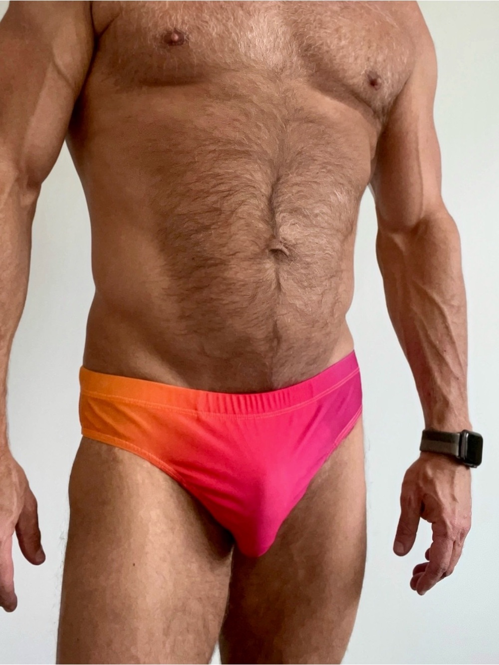 Men's Gradient Pink & Orange Swim Briefs
